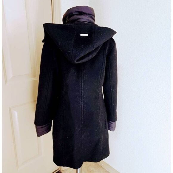 Soia & Kyo Rooney Hooded Mixed Media Coat M - Picture 6 of 11